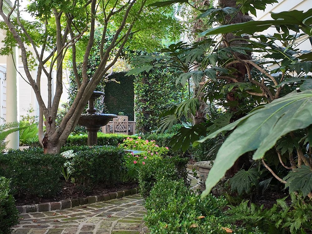 Courtyard garden fountain in downtown Charleston - photo by Irina Bordyn